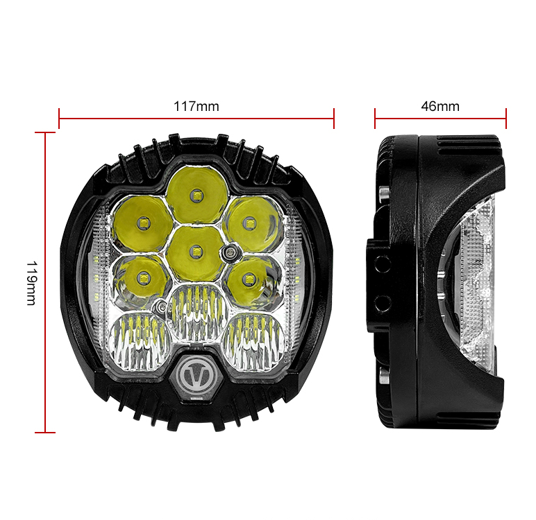 New Hot Sale 5 Inch Working Light White/Yellow Lens Dual Side Shooter Led Offroad Light Pods Side Shooters P67 Waterproof 6000K