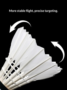 Volants de <span class=keywords><strong>badminton</strong></span> WAVAW Counterattacker Y9 authentiques en plumes d'oie et liège, 2 couches, vitesse 78, pour entraînement, vol durable et stable, pack - Product Image 3