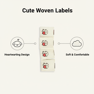 ป้ายเสื้อผ้าแบบเย็บติด ทำจากผ้าไม่ถักทอ ซักได้ สำหรับเสื้อผ้า รองเท้า กระเป๋า พร้อมรูปทรงและตราสินค้าตามสั่ง - Product Image 2