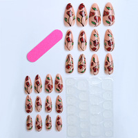 Autocollants pour ongles à motif œil-de-chat, design élégant avec imprimés floraux, durables et stylés, inspirés du style punk pour les doigts