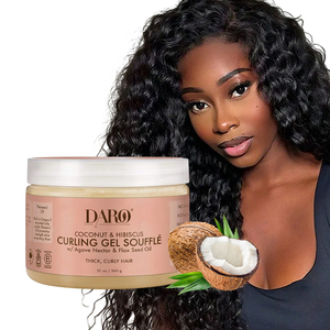 DARO <span class=keywords><strong>Gel</strong></span> Coiffant Coco Hibiscus Fixation Forte Nourrissant Texturisant Anti-Frisottis Définit la Forme et la Brillance pour Cheveux Bouclés Crépus Frisés Naturels - Product Image 1
