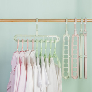 Nine Hole Clothes Hanger Multifunctional Storage Rack For Wardrobe Folding Magic Rotating <b>Hook</b> Type Plastic Hangers - Product Image 1