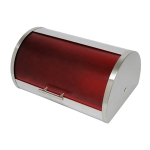 Boîte <span class=keywords><strong>à</strong></span> <span class=keywords><strong>pain</strong></span> <span class=keywords><strong>à</strong></span> couvercle roulant, boîtes et bacs de rangement décoratifs <span class=keywords><strong>en</strong></span> plastique et acier inoxydable pour la cuisine, conteneur alimentaire - Product Image 2