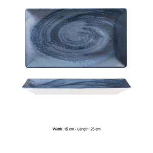 Plato Rectangular M1934 Vortice Blue con Impresión Digital de 25 x 15 cm para Restaurantes, Servicios de Catering, Hoteles, Venta al por Mayor - Product Image 3