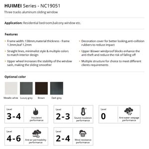 OPPEIN moderna <span class=keywords><strong>finestra</strong></span> scorrevole in lega di alluminio per appartamenti insonorizzati in acciaio inox schermo orizzontale per uso residenziale - Product Image 2