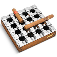 Asbak Cerutu CIGARLOONG Multi-Grooves, Desain Unik, Bahan Aluminium, Dapat Dicetak Logo Kustom