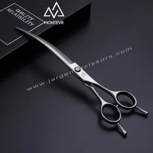 7,5 Zoll 440c Pet Groom ing Scissors Benutzer definierte Hunde pflege Gebogene Schere für Haustiere Groming Produkte