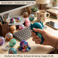 Jouet anti-stress en PU à rebond lent, en forme de pieuvre ou salamandre, style dessin animé, Gashapon, emballage en sac filet
