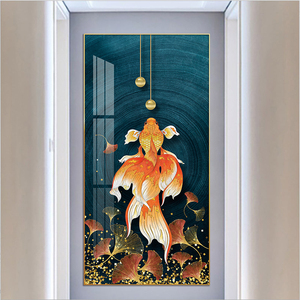 Une carpe orange peintures et art mural pour la décoration de la maison mer vie <span class=keywords><strong>poisson</strong></span> animal cristal porcelaine peinture impression sur toile et poster - Product Image 1