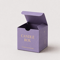 Boîte cadeau pliante personnalisée en carton or violet pour bougies, savons, bijoux, cosmétiques, emballage haut de gamme
