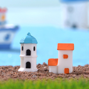 Casetta in miniatura in stile europeo Baomai per micro-paesaggi, decorazione da <span class=keywords><strong>giardino</strong></span> a tema faro e spiaggia, micro-paesaggio fai da te - Product Image 4