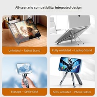 Yeni Çok Fonksiyonlu 7 Vitesli Yükseklik Ayarlı Manyetik Alüminyum Alaşımlı Katlanabilir Stand Evrensel Telefon Tablet Laptop Sehpası Ofis