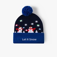Cappello Lavorato a Maglia con Schermo LED Jacquard Natalizio, Moda Autunno/Inverno, Berretto Luminoso Colorato, Vendita all'Ingrosso
