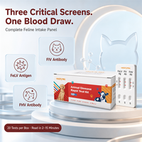 Kit de test rapide pour le diagnostic vétérinaire des chats : bandelette de détection combinée des antigènes FeLV, FIV et FHV (Triple Test Virus)