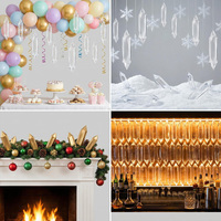 Columna de Hielo de Cristal de PVC de la Marca JM, Elegante, Sencilla y Moderna (30cm/60cm), Desmontable, Decoraciones de Techo para Bodas al por Mayor