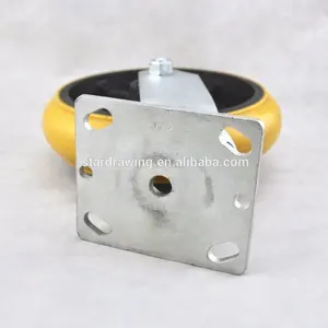 S-S 8 Polegadas Industrial Caster Roda PU Fundido Ferro Forjado Kingpinless en Roleta