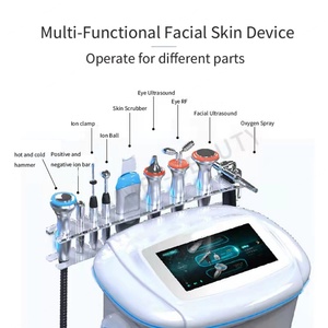 Appareil de soin de la peau du visage multifonction 9-en-1 à technologie d'hydrogène, d'oxygène et d'échographie, avec compatibilité prise US/IT - Product Image 1