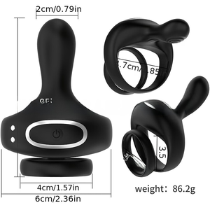 Cincin Penis Silikon Tahan Air Bergetar dengan Dua Motor, 9 Mode, Kontrol Aplikasi, Remote Nirkabel untuk Pasangan - Product Image 6