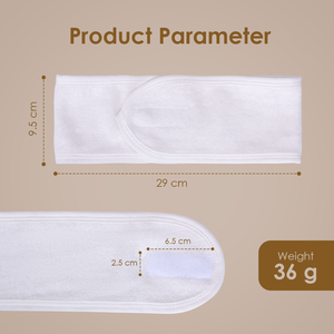 Diadema de Spa con Logotipo Personalizado, Diadema de Fibra de Bambú Blanca con Velcro, Paño de Bambú para la Cabeza - Product Image 4