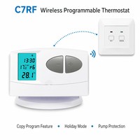 Thermostat RF sans fil intelligent C7RF pour système de chauffage à chaudière à gaz, thermostat d'ambiance programmable avec relais à contact sec 8A