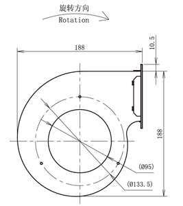 F3P120-DC072-020 310V Ventilateur CC intégré ultra-fin OEM avec roue à pales courbées vers l'avant, résout les problèmes de refroidissement dans les espaces restreints - Product Image 3