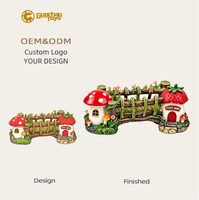 Estatua de Resina Personalizada OEM Profesional para Jardín de Hadas: Puente, Casa de Hongos y Fresa para Paisajismo Exterior y Patio Trasero al por Mayor