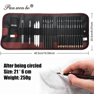 Panwenbo – Kit <span class=keywords><strong>de</strong></span> Crayons à <span class=keywords><strong>Dessin</strong></span> en Bois Personnalisable (29/33/44 Pièces) – Outils Professionnels pour l'Art et le Croquis – Vente en Gros - Product Image 3
