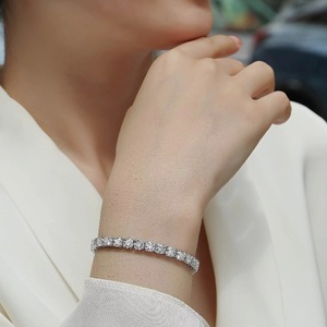 Listo para Enviar: Pulsera de Lujo con Gemas para Hombre y Mujer, Pulsera de Plata 925, Cadena de Tenis con Gemas, Cadena de Tenis de Moissanita de 5mm - Product Image 3