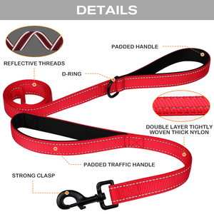 Laisse pour chien en nylon réfléchissant, robuste, pour la promenade des chiens de taille moyenne et grande, épaissie pour un contrôle supplémentaire - Product Image 3