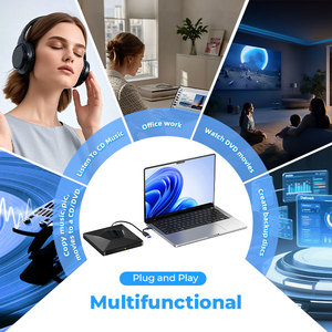 ไดรฟ์ดีวีดีภายนอก USB 3.0 Type-C แบบพกพาเครื่องเขียนซีดี ดีวีดี +/-RW สำหรับแล็ปท็อปเดสก์ท็อปแมคบุค <span class=keywords><strong>วินโดว์</strong></span> 11/10 - Product Image 2