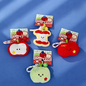 Key Chain Little Apple Plush Toy Cute Keychain Soft Bag Pendant for Girls for Wedding Birthday Couple Gift Wholesale Bag Charms