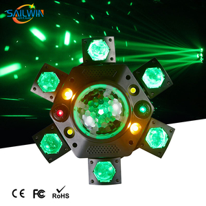 Nhỏ sáu cánh tay ma thuật bóng DMX512 tia <span class=keywords><strong>laser</strong></span> chùm đèn LED nguồn chùm chiếu cho DJ bên IP20 đánh giá Kính vạn hoa hiệu ứng - Product Image 2