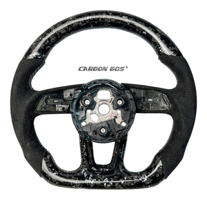 Volant en cuir et fibre de carbone avec palettes de changement de vitesse en carbone pour <span class=keywords><strong>Audi</strong></span> A3 A4 B9 A5 B8.5 B8, <span class=keywords><strong>RS</strong></span> RS3 RS5 S3 S4 S5 S6 S7 RS6 RS7 - Product Image 2