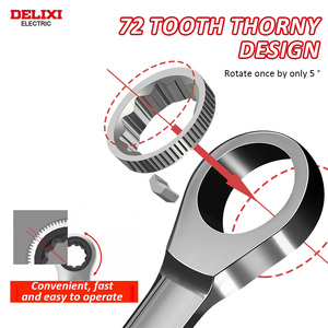 Delixi Điện Chuyên Nghiệp Sửa Chữa Thép Không Gỉ Phần Cứng Nhanh Chóng Ratchet Dụng Cụ Tay <span class=keywords><strong>7Pcs</strong></span> Hoán Đổi Cho Nhau Ổ Cắm Cờ Lê Kit <span class=keywords><strong>Set</strong></span> - Product Image 5