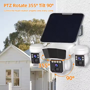 2025 nóng bán 4G/<span class=keywords><strong>Wifi</strong></span> ngoài trời 12MP năng lượng mặt trời Máy ảnh 3 ống kính PIR chuyển động của con người theo dõi báo động ban đêm tầm nhìn đầy đủ màu sắc PTZ máy ảnh - Product Image 2