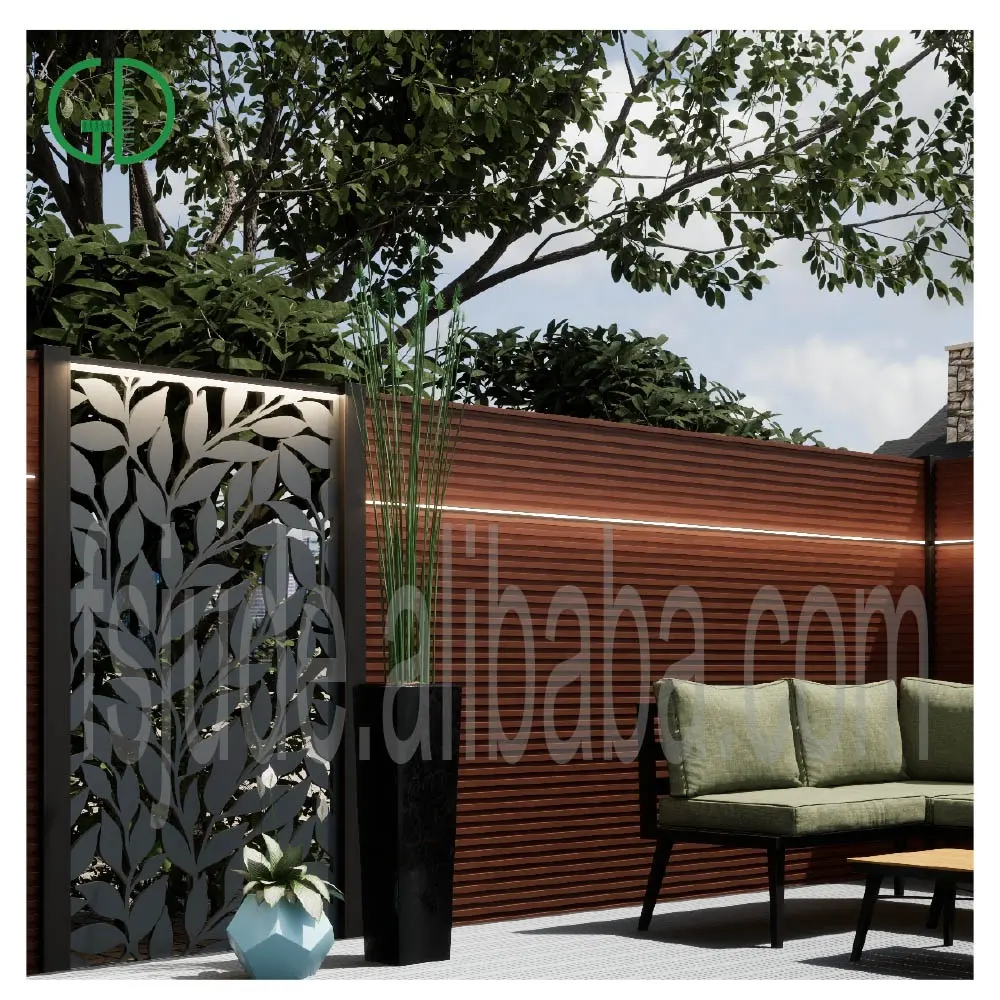 GD modern exterior aluminium gates and fences zaun garten screen laser cut aluminium fence garden building outdoor