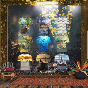 Chemise de pêche à manches longues pour enfants, en gros, respirante, grande taille, imprimée, 100% polyester, UPF 50, lavée, séchage rapide - Product Image 3