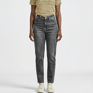<span class=keywords><strong>Jeans</strong></span> da Donna Stile <span class=keywords><strong>Mom</strong></span> a Vita Alta, Vestibilità Ampia sui Fianchi, Silhouette Classica in Denim dallo Stile Retrò per Uso Quotidiano - Product Image 4