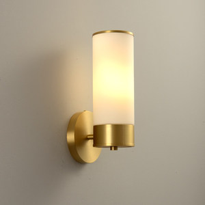 Applique murale en verre et cuivre, Led E27 220V, éclairage moderne et minimaliste pour chambre à coucher, salon, couloir, escalier - Product Image 2