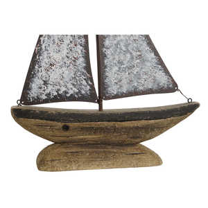 Decoración Metálica de Paulownia, Velero de 26x6x34 cm - Product Image 1