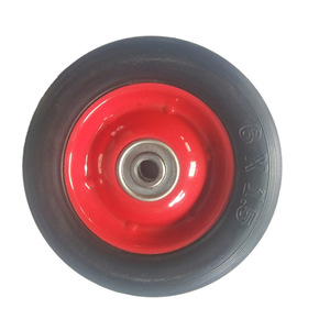 ล้อเลื่อนยางตัน 8 นิ้ว สีแดง ล้อลื่นแบบลูกปืน รับน้ำหนักได้ 180 กก. สำหรับรถเข็นมือ รถเข็นเครื่องมือ ใช้ในอุตสาหกรรม - Product Image 1