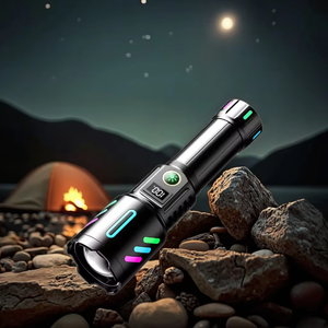 Chiến Thuật Đèn Pin Dải Sáng LED Lumen Torch Điện Kỹ Thuật Số Hiển Thị USB Không Thấm Nước 5 Chế Độ Ngoài Trời Đèn Pin - Product Image 6