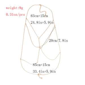 Soutien gorge érotique multicouches, chaîne pour le corps, pour femmes, Sexy, couleur or, à la mode, nouvelle tendance - Product Image 5