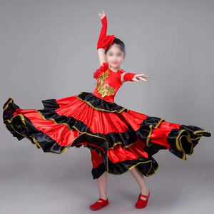 Traje Español para Niña, Trajes <span class=keywords><strong>de</strong></span> Salón Largos y Rojos, Vestidos <span class=keywords><strong>de</strong></span> Baile <span class=keywords><strong>Flamenco</strong></span> Español, Disfraces <span class=keywords><strong>de</strong></span> Actuación Infantil, <span class=keywords><strong>Ropa</strong></span> <span class=keywords><strong>de</strong></span> Escenario - Product Image 5