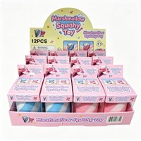 Jouet sensoriel anti-stress en forme de blocs de construction, 2 couleurs, super rebondissant et extensible, rayé rose et bleu, en boîte de présentation
