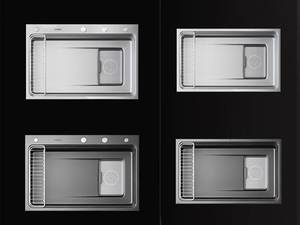 Évier de cuisine à cuve unique grand format avec revêtement nano, en acier inoxydable 304 épaissi, multifonctionnel - Product Image 6