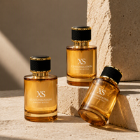 Flacon de parfum cylindrique personnalisé avec logo, 30 ml, 50 ml, 100 ml, atomiseur en verre transparent avec bouchon noir doré pour marque de parfum, vente en gros
