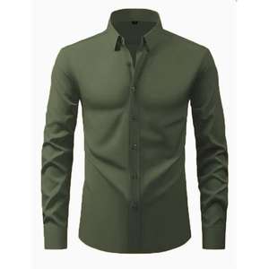 Chemise à manches longues unie pour homme, idéale pour <span class=keywords><strong>les</strong></span> mariages, <span class=keywords><strong>les</strong></span> mariés et <span class=keywords><strong>les</strong></span> témoins – Nouveauté transfrontalière - Product Image 3