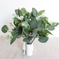 Fleurs décoratives directement de l'usine, arrangements floraux, plantes artificielles, verdure, feuilles d'eucalyptus simulées