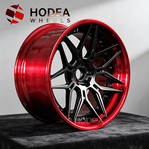 Juego de 2 Ruedas Forjadas Rojas de Perfil Bajo, Personalizadas de 18-24 Pulgadas, Ligeras, Aleación 6061-T6, ET/PCD Personalizados para BMW/Benz - Product Image 4